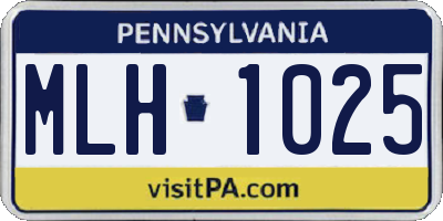 PA license plate MLH1025