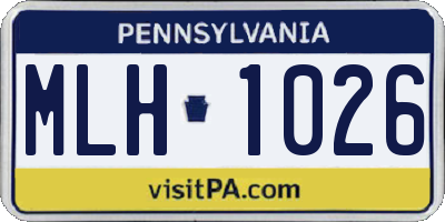 PA license plate MLH1026