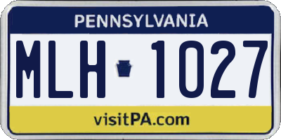 PA license plate MLH1027