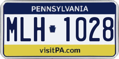 PA license plate MLH1028