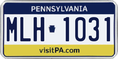 PA license plate MLH1031