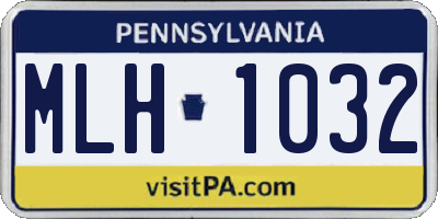 PA license plate MLH1032