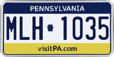 PA license plate MLH1035