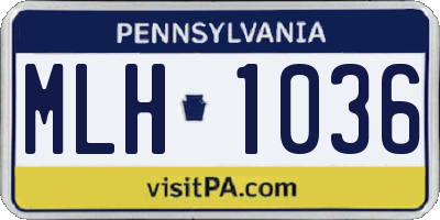 PA license plate MLH1036