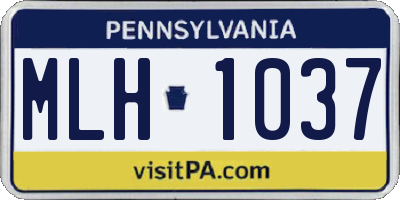 PA license plate MLH1037