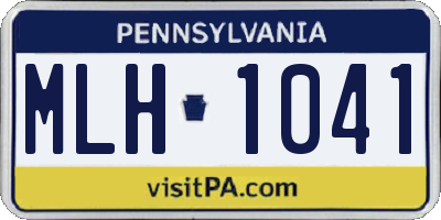 PA license plate MLH1041