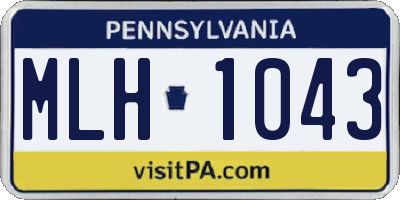 PA license plate MLH1043