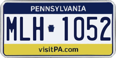 PA license plate MLH1052