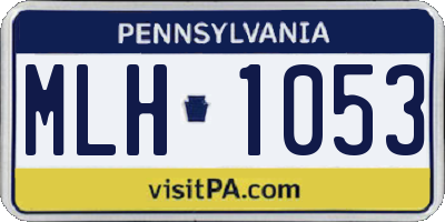 PA license plate MLH1053