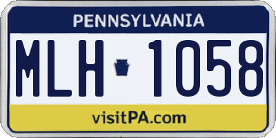 PA license plate MLH1058