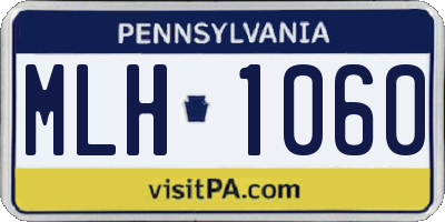 PA license plate MLH1060
