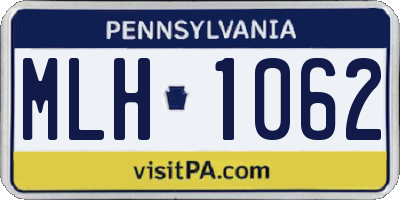 PA license plate MLH1062