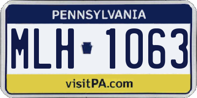 PA license plate MLH1063