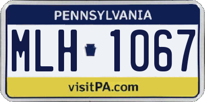 PA license plate MLH1067