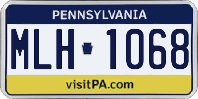 PA license plate MLH1068