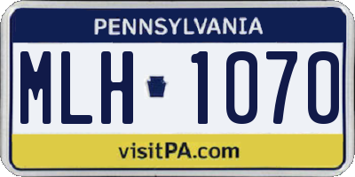 PA license plate MLH1070