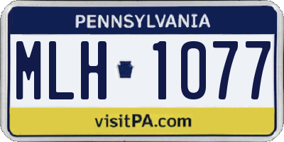 PA license plate MLH1077