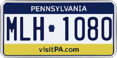 PA license plate MLH1080