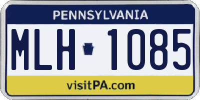 PA license plate MLH1085