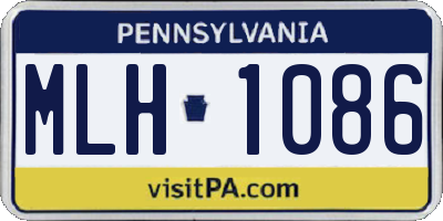 PA license plate MLH1086