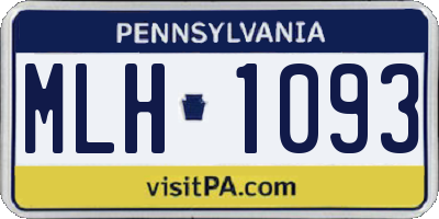PA license plate MLH1093