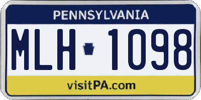 PA license plate MLH1098