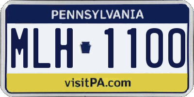 PA license plate MLH1100