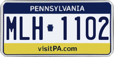 PA license plate MLH1102
