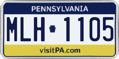 PA license plate MLH1105
