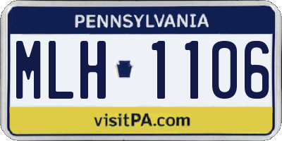 PA license plate MLH1106
