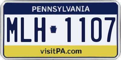 PA license plate MLH1107