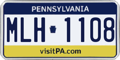 PA license plate MLH1108
