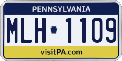PA license plate MLH1109
