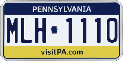 PA license plate MLH1110