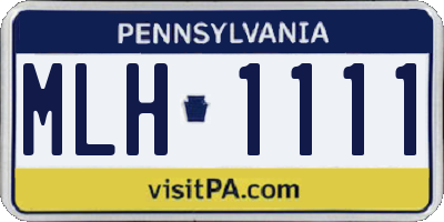 PA license plate MLH1111