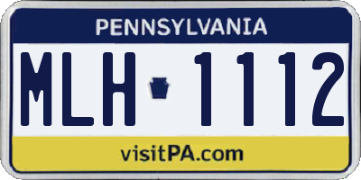 PA license plate MLH1112