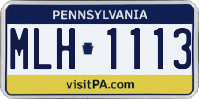 PA license plate MLH1113