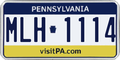 PA license plate MLH1114