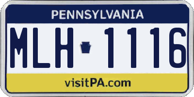PA license plate MLH1116