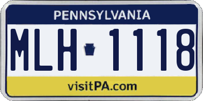 PA license plate MLH1118