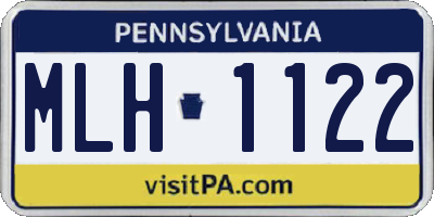 PA license plate MLH1122
