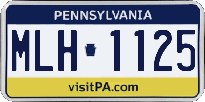 PA license plate MLH1125