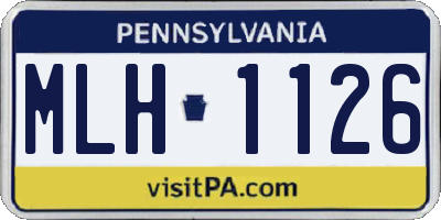 PA license plate MLH1126
