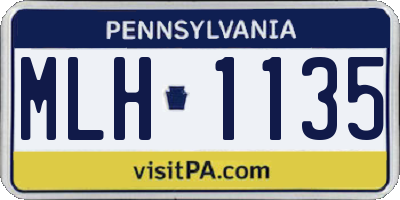 PA license plate MLH1135