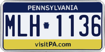 PA license plate MLH1136