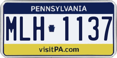 PA license plate MLH1137
