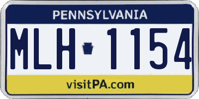 PA license plate MLH1154