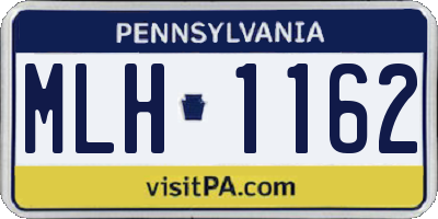 PA license plate MLH1162