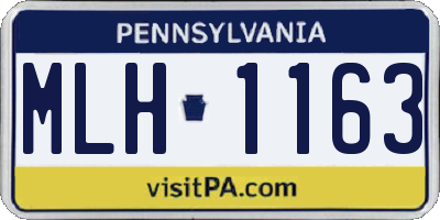 PA license plate MLH1163
