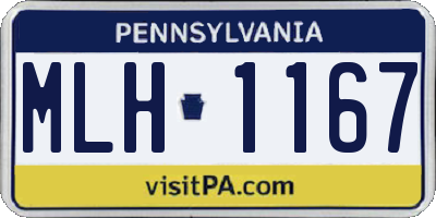 PA license plate MLH1167